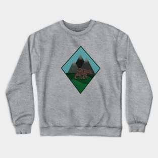 Geometric Bear and Mountains Crewneck Sweatshirt